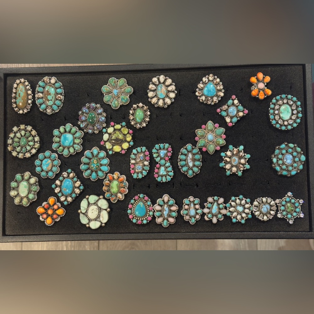 We have tons of rings cuff pendants necklaces squash blossoms and so much more !